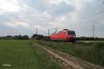 145 017-0 zieht bei der Netztrennstelle Bischofsheim einen gemischten Güterzug in Richtung Mannheim. 22.05.15