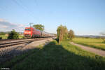 152 106-1 zieht bei Pölling ein Autotransportzug gen Norden. 14.05.24