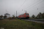 152 027-9 + 152 041 ziehen ein gemischten Güterzug durch Heilsbronn in Richtung Nürnberg. 01.11.24