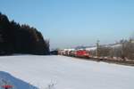 BR 185/536868/185-310-0-zieht-ein-gemischten-gueterzug 185 310-0 zieht ein gemischten Güterzug bei Sinsgrün.19.01.17