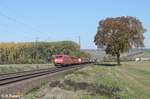 185 259-9 zieht ein gemischten Güterzug kurz vor Retzbach-Zellingen.
