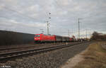 185 214-4 mit einem gemischten Güterzug in Nürnberg Hohe Marta. 02.02.24