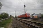 185 001-5 und 152 123-6 mit einem Autotransportzug in Nürnberg Hohe Marter. 09.04.24