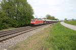 BR 185/855803/185-051-0-mit-einem-autotransportzug-ford 185 051-0 mit einem Autotransportzug Ford bei Pölling. 28.04.24