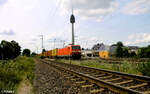 185 044-5 zieht mit einem Containerzug nach regensburg Ost durch Nürnberg Hohe Marter. 24.07.24