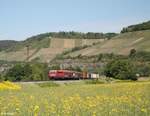 187 161-5 zieht bei Himmelstadt ein gemischten Güterzug durchs Maintal. 02.06.21