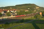 187 209-2 + 187 143-3 einem Gedeckten Gütterzug in Retzbach-Zellingen. 11.05.24