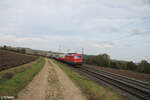 193 036 erreicht Treuchlingen mit einem KLV-Zug in Richtung Süden. 18.10.24