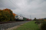 193 364  I am European  zieht den Rover Autotransportzug aus Heygeshalom nach Achen West bei Thüngersheim. 20.10.24