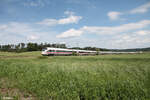 Nachschuss auf 411 012-8  Freie und Hansestadt Hamburg  als ICE 27 Dortmund - Wien bei Oberdachstetten.