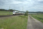 411 074  Hansestadt Warburg  + 411 009 als ICE 92 Wien - Hamburg bei Oberdachstetten.