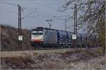 LTR/Railpool 186 110 mit einem Schüttgutzug auf dem Weg nach Basel.