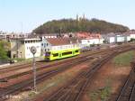 bayern/39527/ein-vt-der-oberpfalzbahn-rollt-in Ein VT der OberpfalzBahn rollt in Schwandorf ein. 27.04.08