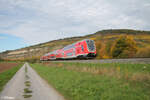 445 077 als RE 54 RE4617 Frankfurt/Main - Bamberg bei Thngersheim.
