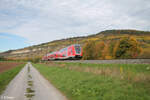 445 077 als RE 54 RE4617 Frankfurt/Main - Bamberg bei Thüngersheim.