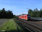 Nachschuss von 612 614 als RE Gera in Wiesau. 05.06.10
