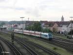 223 062 verlässt Schwandorf mit dem ALX357 nach Prag.