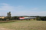 EVB/515862/223-034-mit-einem-kesselzug-auf 223 034 mit einem Kesselzug auf dem Seußener Viadukt auf dem Weg nach Regensburg. 28.08.16
