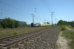 2159 229-4  Kratos  zieht mit dem SchwaigerHolzzug aus Hängersberg durch Nürnberg Hohe Marter. 13.08.24