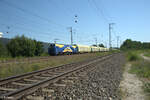 2159 229-4  Kratos  zieht mit dem SchwaigerHolzzug aus Hängersberg durch Nürnberg Hohe Marter. 13.08.24