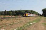 1440 686 (ET 186) und 1440 670 (ET 170)als HLB RB75 28718 Aschaffenburg - Wiesbaden an der Netztrennstelle Mainz Bischofsheim. 01.09.24