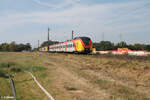 ET161 + ET186 als HLB RB75 28721 Wiesbaden - Aschaffenburg bei der Netztrennstelle Mainz Bischofsheim. 01.09.24