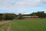 V160.7 und V160.8 alias 203 150-8 und 203 616-8 ziehen den DGS 61465 Bohnhorst-Cerealienzug nach Landshut bei Oberteich in Richtung Regensburg.