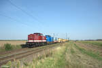 204 354-5 + 204 033 ziehen einen Bauzug bei Frankenthal. 01.09.24