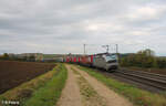 6193 129 bei der Einfahrtz in Treuchtlingen mit einem Wechselpritschenzug nach Italien. 22.10.24