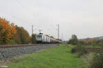 248 004 + 187 ziehen einen Kesselzug in Richtung Norden bei Thüngersheim. 20.10.24