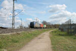 193 565-9  Evolution  mit fast leeren Containerzug in der Treuchtlinger Kurve in Nürnberg Hohe Marter.