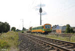 Thrales VT08 alias 625 008-5 mit einem Flachwagen in Nürnberg Hohe Marter.