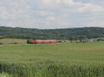 112 131-8 zieht bei Oberdachstetten als GoAhead RE80 Ersatzzug 70034 Treuchtlingen - Würzburg 08.06.24