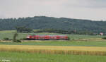 112 139-1 zieht bei Oberdachstetten den Ersatzzug RE80 Treuchtlingen - Würzburg. 02.07.24