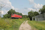 Nachschuss auf 112 141-7 und 112 131-9 in Nürnberg Hohe Marter auf dem Weg nach Treuchtlingen.