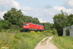 Nachschuss auf 112 141-7 und 112 131-9 in Nürnberg Hohe Marter auf dem Weg nach Treuchtlingen.