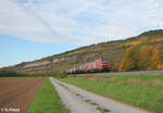 2159 207-0 zieht bei Thngersheim ein Kesselzug in Richtung sden.