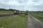 X4E 612 alias 193 612 zieht vor Oberdachstetten ein Containerzug in Richtung Norden.