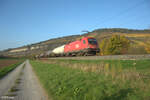 1016 017-4 zieht mit einem gemischten Güterzug bei Thüngersheim in Richtung Süden. 27.10.24