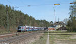 1216 940-7  Wir verlegen Lichtgeschwindigkeit  mit ein vollbeladenen Milsped Autotransportzug in Ochenbruck. 06.04.24