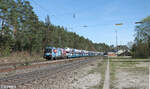 1216 940-7  Wir verlegen Lichtgeschwindigkeit  mit ein vollbeladenen Milsped Autotransportzug in Ochenbruck.