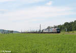 1216 940 und 383 209 mit einem Getreidesilozug bei Oberdachstetten.