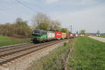 european-locomotive-leasing-ell/854420/193-210-mit-einem-containerzug-bei 193 210 mit einem Containerzug bei Pölling. 07.04.24