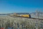 2159 256  GrainyDay  zieht den Slurry Kreideschlammzug kurz vor Marktleuthen in Richtung Hof. 29.12.24