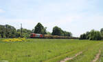 1216 901 mit einem Gleisbettreinigungszug bei Himmelstadt.