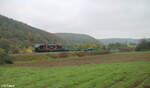 5370 069 alias 193 238  Cameron  zieht ein fast leeren Helrom Zug bei Wernfeld in Richtung Passau.