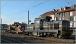 Die MOB Gm 4/4 2004 mit einem Dienstzug in Blonay.