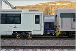 Detail des MOB Wechselspurwagens in Zweisimmen.