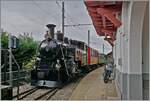Die BFD HG 3/4 N° 3 der Blonay Chamby Bahn ist von Blonay kommend in Chamby eingetroffen und wird nach einem kurzen Halt nach Chaulin fahren.