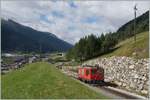 100 Jahre Brig - Gletsch: Die MGB Gm 4/4 61 auf der Zahnradstrecke Oberwald - Gletsch kurz nach Oberwald.